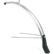 Voorspatbord Eurofender Snello 28 inch, 46 mm breed, zwart kunststof, geschikt voor fiets of scooter, zichtbaar op de afbeelding.