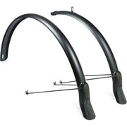 Eurofender Scatto spatbordenset voor 28-inch fietsen, 51 mm breedte, inclusief voor- en achterspatborden in zwart.