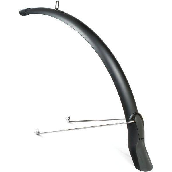 Voorspatbord Eurofender Scatto 28 inch met 51 mm breedte, zwart kunststof beschermflap voor fiets.