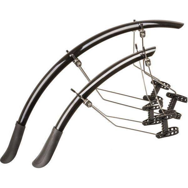 Zwarte M-Wave Mud Max Race Qr 33 Ext spatbordset voor fiets, zichtbaar op de afbeelding.
