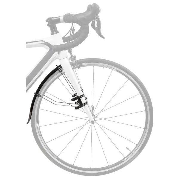 Zwarte M-Wave Mud Max Race Qr 33 Ext spatbordset voor racefietsen, zichtbaar met bevestigingsranden en ontwerp.
