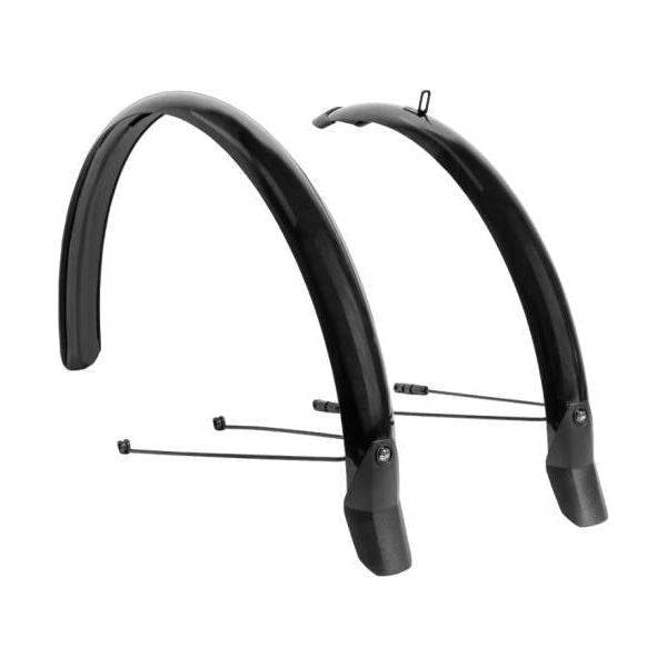 Eurofender spatbordenset 28 inch met lampo 58 mm breed, inclusief voor- en achterspatborden voor fiets.