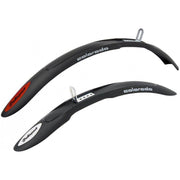 Polisport Colorado Junior 20/24 inch spatbordenset in zwart voor kinderfietsen, stevig en slijtvast voor bescherming.
