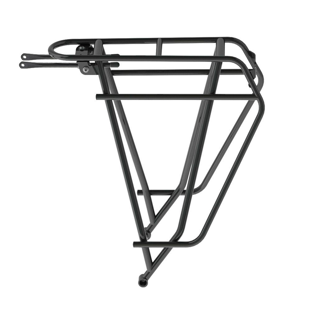 Zwarte Tubus Grand Tour bagagedrager voor 26/28 inch fietsen, stevig en geschikt voor achterdragers.