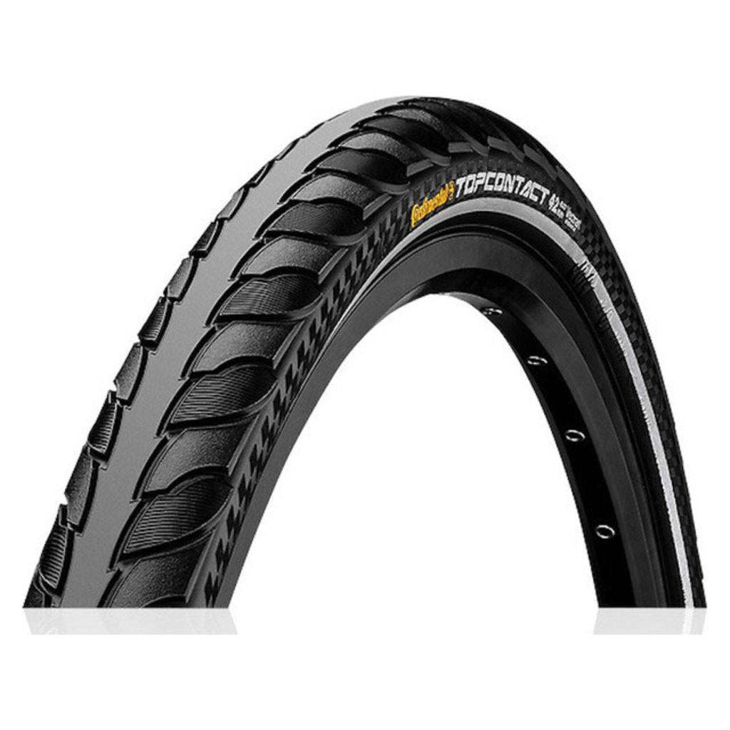 Zwarte 26-inch Continental Top Contact II Vouwband met Vectran Breaker voor stadsfiets, zichtbaar op de afbeelding