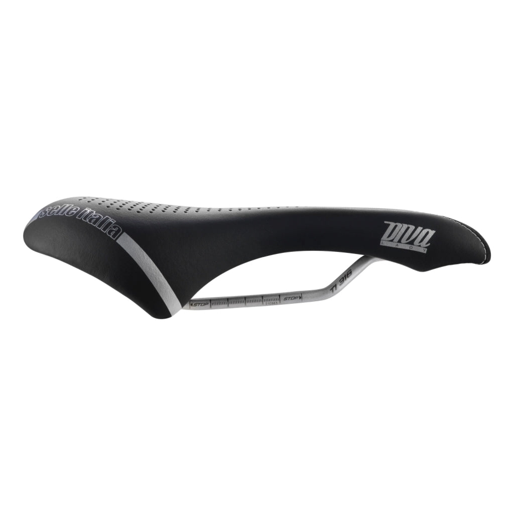 Selle Italia Diva Gel Superflow L3 Sattel Titan-Schienen 152 mm Schwarz