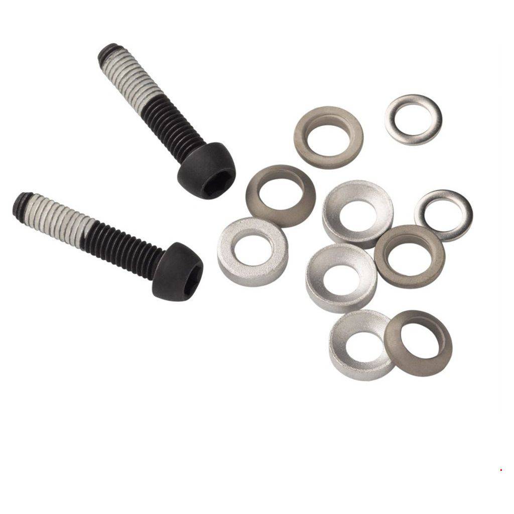 Zwarte Sram remadapter voor 40P remschijf, 200mm en 180mm, met regenboogafwerking, geschikt voor fietsremmen.