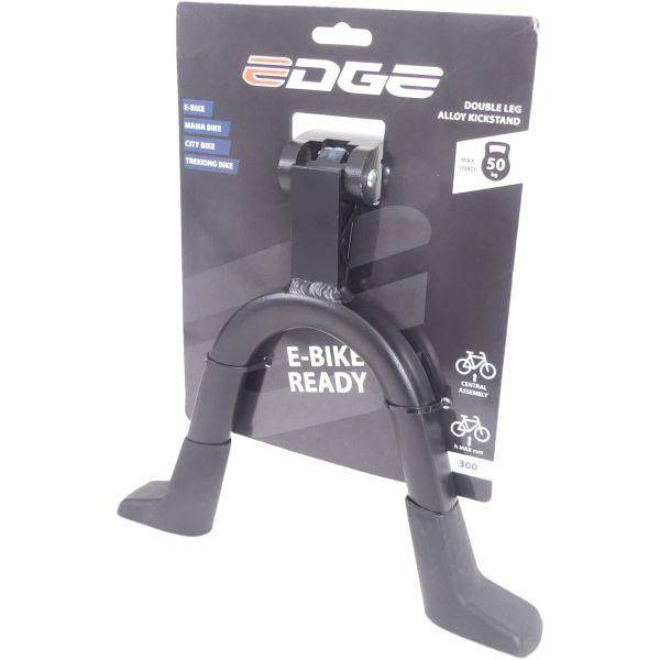 Edge dubbele middenstandaard 28 inch, zwart aluminium, 2-poot standaard voor stevige ondersteuning