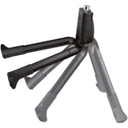 Zwarte Ursus Big Foot middenstandaard voor 26-inch fietsen met 2-poten en 275 mm lengte, stevig en stabiel.
