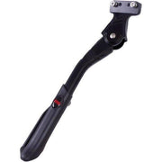 Verstelbare zwarte Edge Ezybolt R18/R40 zijstandaard voor fietsen, geschikt voor 24-28 inch banden, stevig en functioneel.