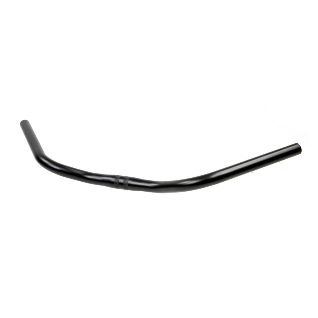 Zwart stuur voor stadsfiets van Ergotec, gebogen 3cm staal, 25.4mm diameter en 590mm breed.