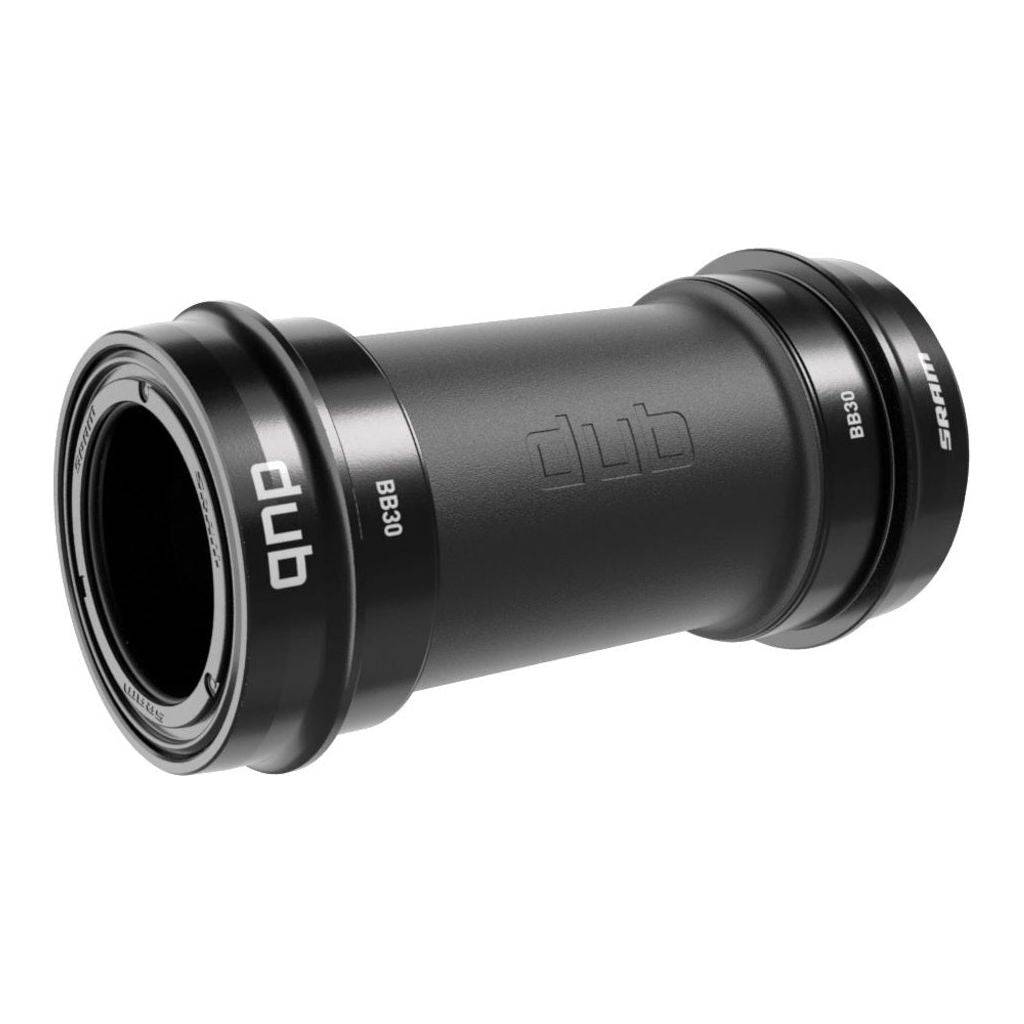 Zwarte Sram Trapas Cupset DUB Wide Race 73mm BB30, zichtbaar met componenten en details in de afbeelding.