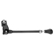 Zwarte aluminium Ursus Elegance verstelbare zijstandaard voor 16-18 inch fietsen, geschikt als standaard.