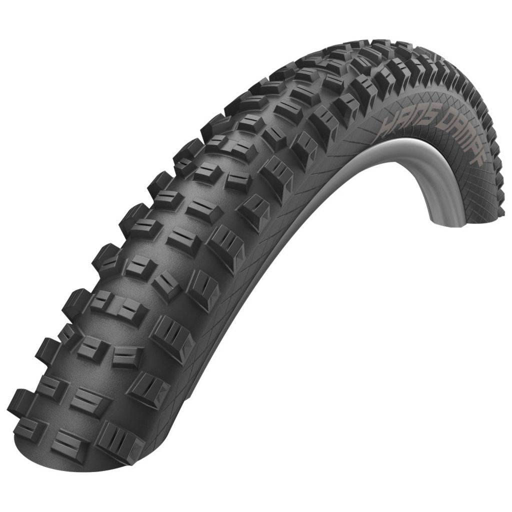 Zwarte Schwalbe Hans Dampf Performance MTB-vouwband 27.5 x 2.35 inch op een fiets.
