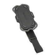 Zwarte KLICKfix Phonepad Loop fiets telefoonhouder met klittenband bevestiging, geschikt voor smartphones en fietsen.