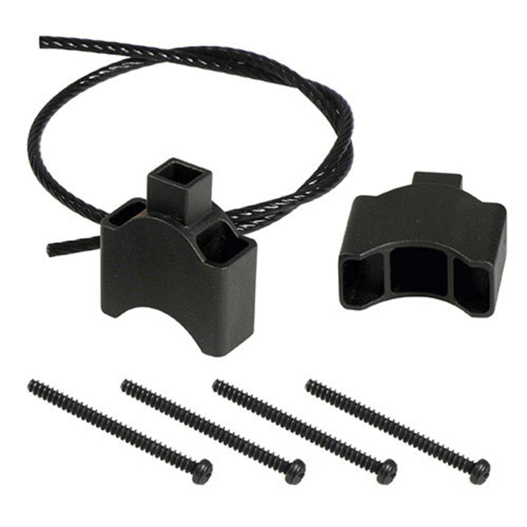 Set van twee zwarte KLICKfix adapterverlengers voor stuuradapter 25mm, geschikt voor fietsen en accessoires.