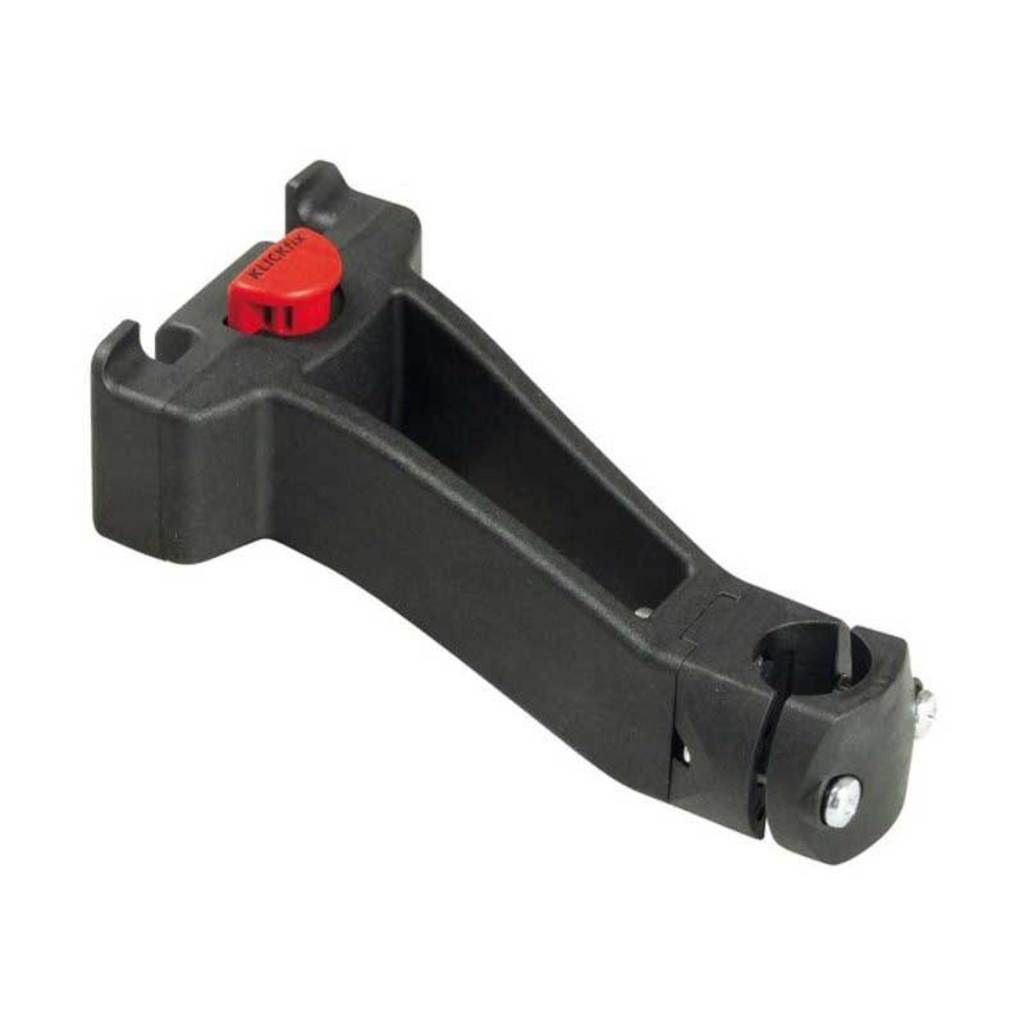 Zwarte KLICKfix stuuradapter voor stuurpen 22,2-25,4 mm, compatibel met fietssturen en accessoires