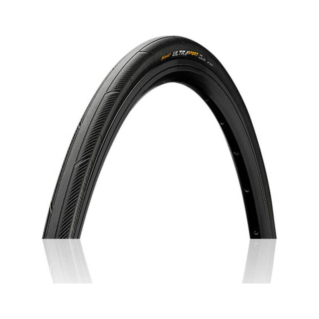 Continental Ultra Sport III 28-inch racefiets buitenband zwart, vouwband met hoge prestaties en duurzame rubberlaag.