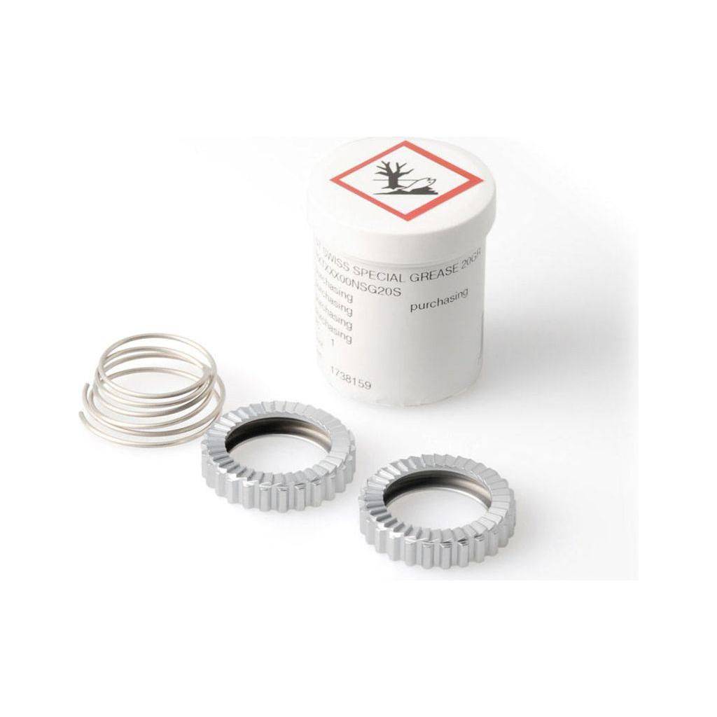 DT Swiss naafd servicekit ratchet 36T SL, inclusief vervangingsonderdelen voor naafreparatie, zichtbaar in de afbeelding