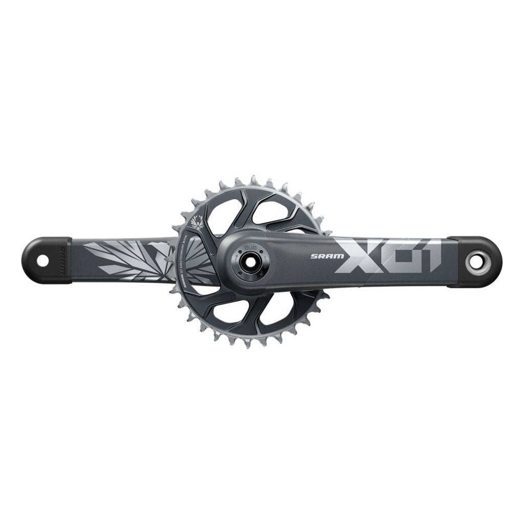 Sram X01 Eagle MTB crankstel Bst Dub 12V CB met 175 mm lengte en 32T kettingblad op een mountainbike.