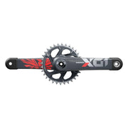 Sram X01 Eagle Dub MTB crankstel 12V met 32T kettingblad en 175 mm crankarm op een fiets.