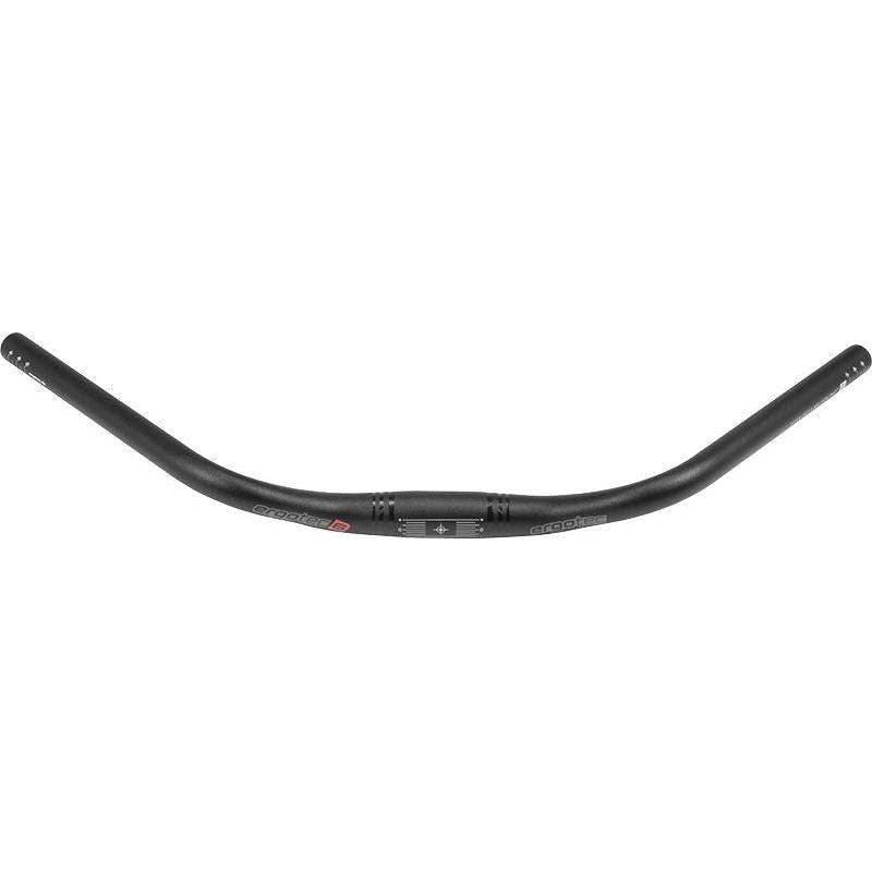 Zwart Ergotec trekking en e-bike stuurbocht, risermodel, 32 mm diameter, 620 mm breed, voor comfortabele rijhouding