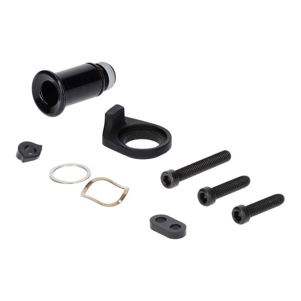 Sram Derailleur GX Eagle Bout Kit met 52T kettingblad, zichtbaar met ketting en montageonderdelen op een fiets.