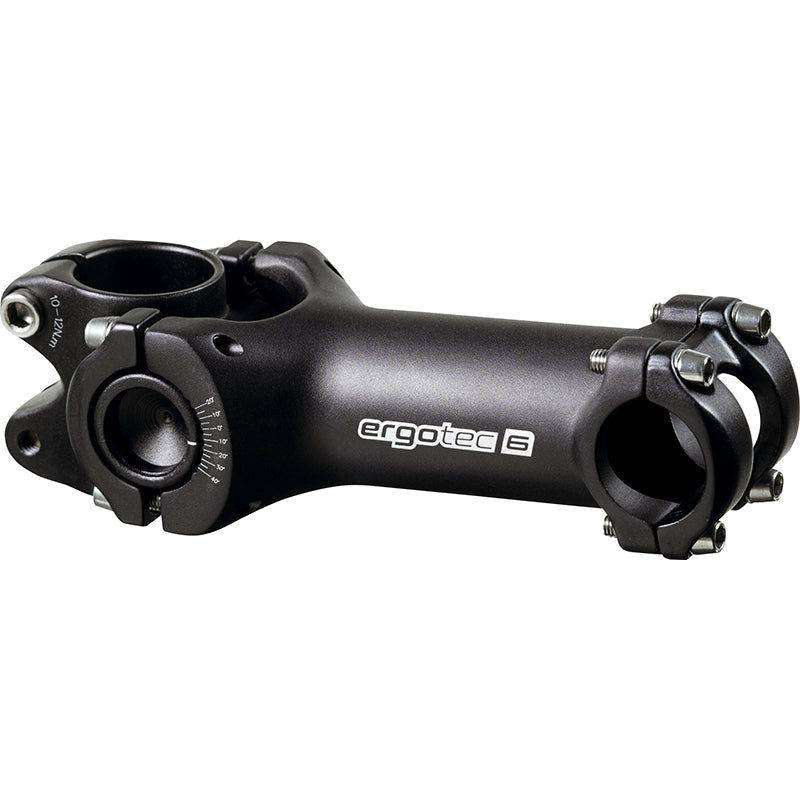 Zwarte Ergotec Swell 2 stuurpen Ahead verstelbaar Ø28,6 mm, 80 mm lengte, 25,4 mm stuurdiameter op fiets
