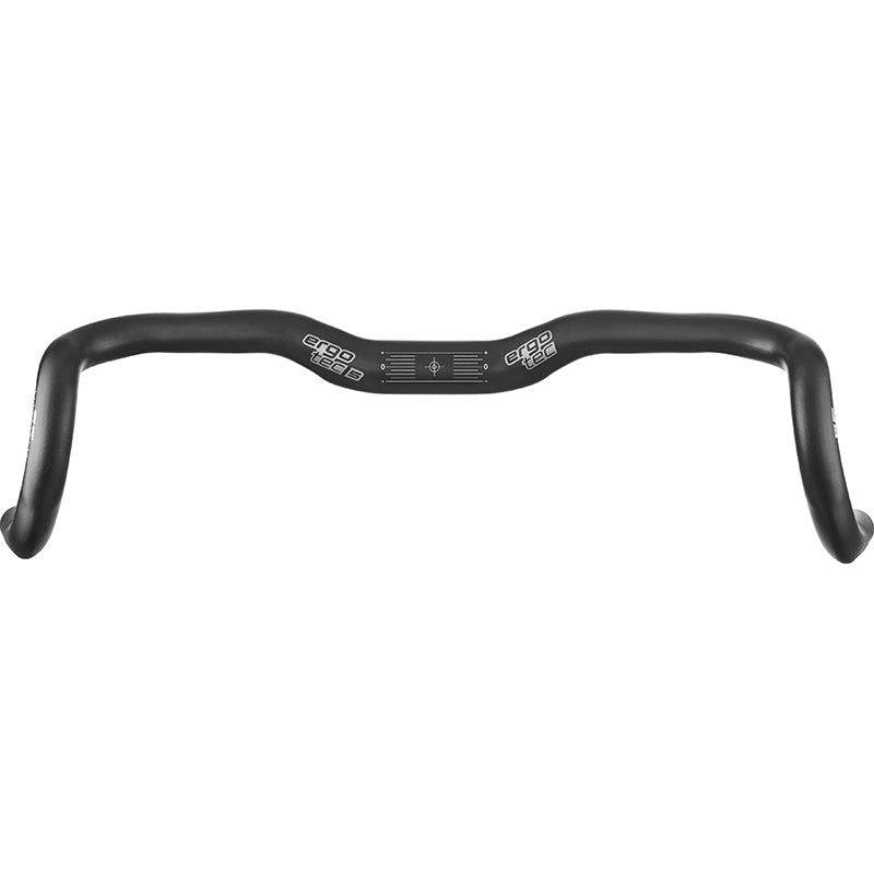 Zwart Ergotec Randonneur ER-20 gravelstuur Ø31,8 mm, lengte 440/553 mm, geschikt voor mountainbikes en gravelritten