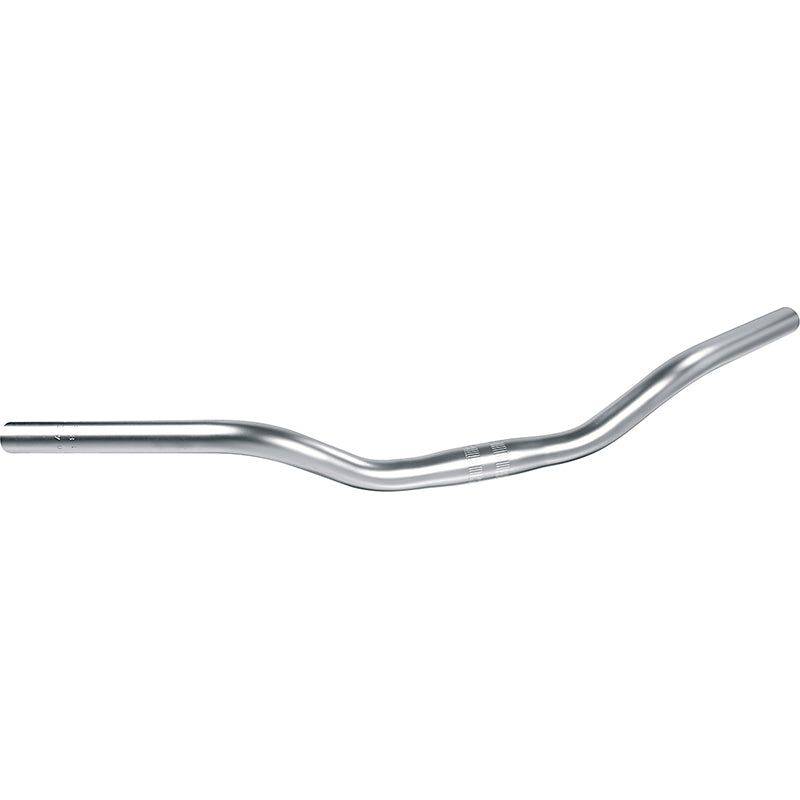 Ergotec Climber Bar stuur voor stadsfiets, zilver, 31,8 mm diameter, 620 mm breed, ligt stevig in de hand.