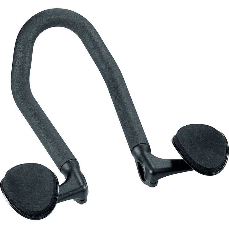 Zwart Ergotec opzetstuur Tribar Easyliner Ø22,2-Ø31,8 mm voor fiets, zichtbaar met elastische bevestiging en bevestigingspunten