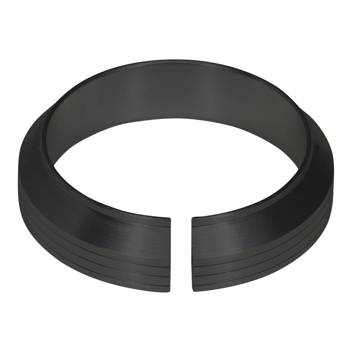 Zwarte compressiering Elvedes voor 1 1/8" balhoofd, 45° hoek, 8,4 mm hoogte, geschikt voor fietsaccessoires.