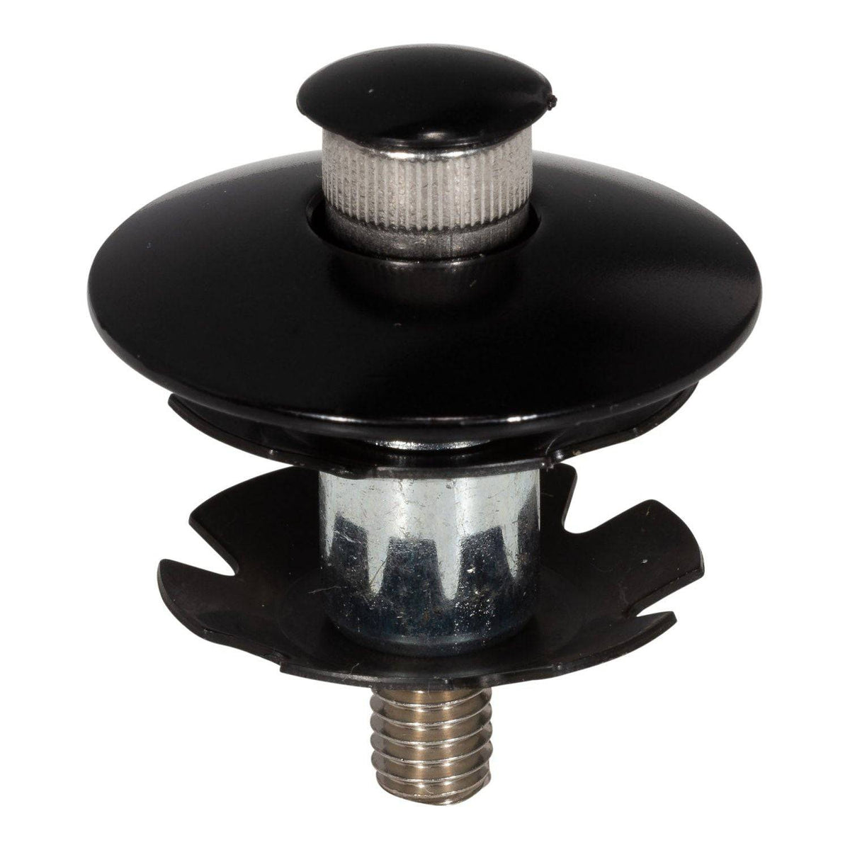 Elvedes balhoofdplug met bolle bovenkant voor 1 1/8 inch metalen vorkbuis, zichtbaar in de afbeelding.