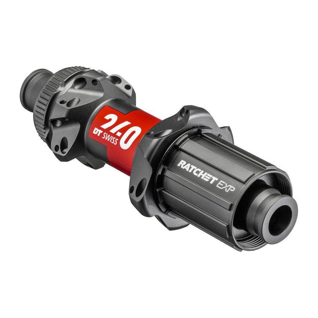 Zwarte DT Swiss 240 Straightpull achternaaf, 10/11V, Race Disc, aluminium, 142mm, 12mm, lichte en duurzame achterwielnaaf
