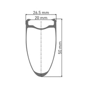 Voorwiel 28" DT Swiss ARC1100 Dicut 50 DB Disc CL Carbon zwart, racefiets wiel met aerodynamische velg en schijfrem.