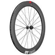 Voorwiel 28 inch DT Swiss ARC1100 Dicut 62 DB Disc CL Carbon zwart voor racefiets, lichte en aerodynamische velg.