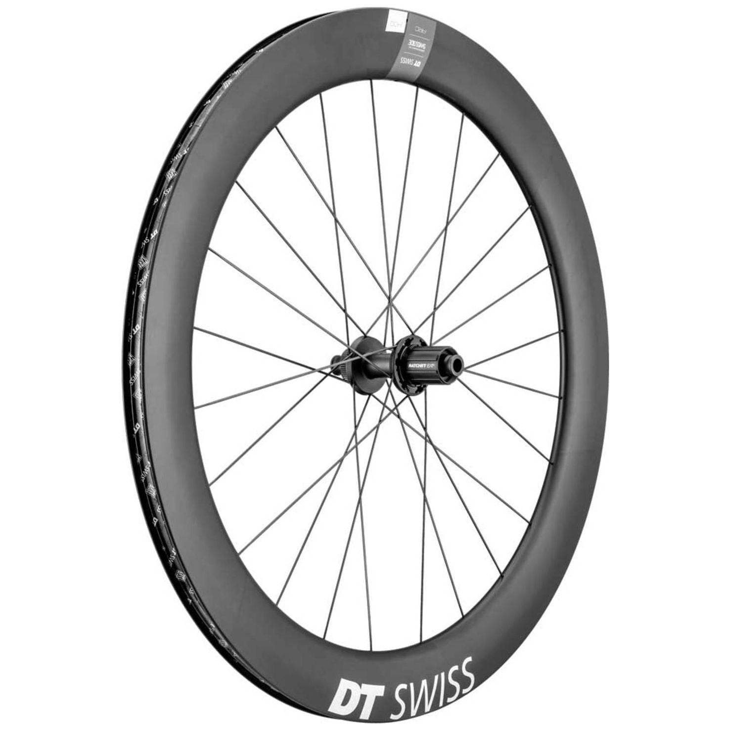 Achterwiel 28" DT Swiss ARC1400 Dicut 62 DB SH 10/11V Disc CL Carbon Zwart - Le Coq Wielerartikelen