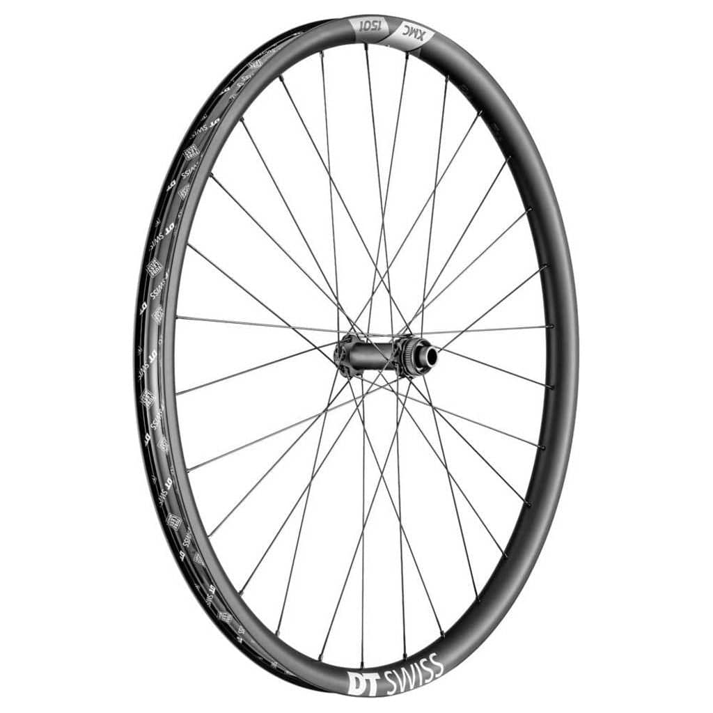 Voorwiel 29" DT Swiss XMC1501 Spline 30 Boost disc carbon zwart voor MTB fietsen, lichte en duurzame alles-in-één wiel.