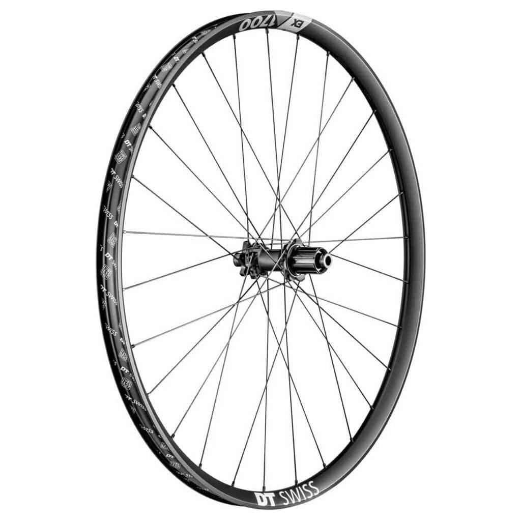 Zwart achterwiel 29" DT Swiss EX1700 Spline 30 SH MTB wiel met disc en boost, aluminium constructie