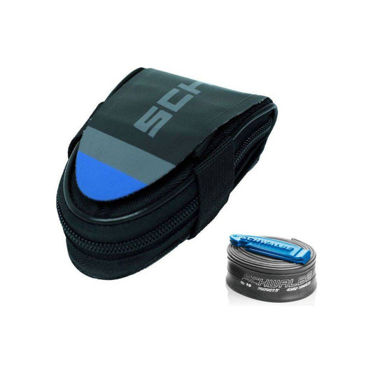 Zadeltas Schwalbe Zwart/Grijs Incl. Binnenband SV15 + 2 Bandenlichters - Le Coq Wielerartikelen