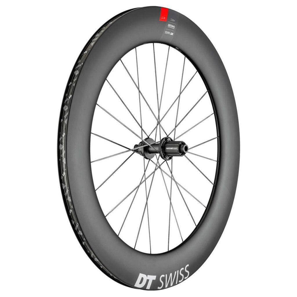 Achterwiel voor racefiets, 28 inch DT Swiss ARC1100 Dicut 80 DB SH 10/11V Disc CL Carbon zwart, met remschijf en snelspanner