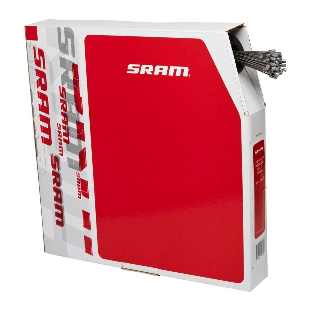 Sram binnenkabel 1.1, 2200 mm lang, roestvrij staal, geschikt voor fietsremmen en schakelingen, model DS A 100.