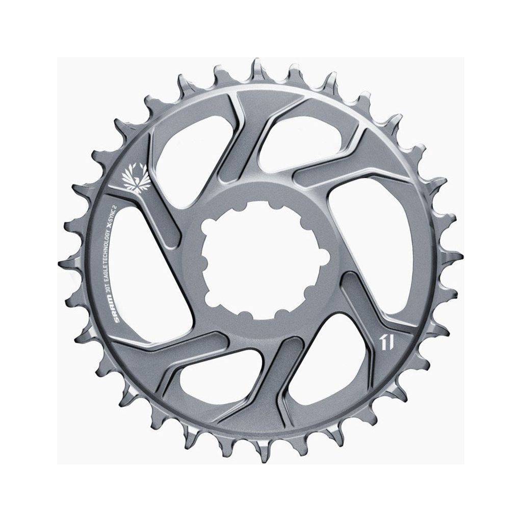 Sram kettingblad Boost Direct Mount 36T 12-speed, grijs, met 3mm offset voor mountainbike of racefiets.