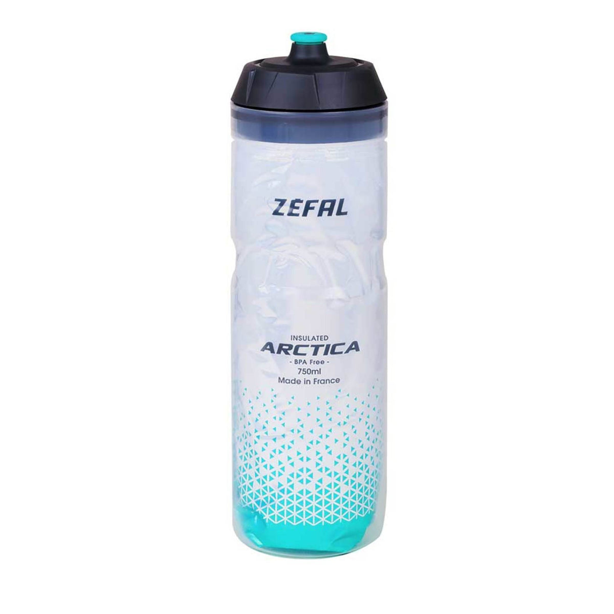 Zefal Bidon Arctica 75 van 750ml, blauwe kunststof waterfles voor fietsers, met anti-lek sluiting en ergonomisch design