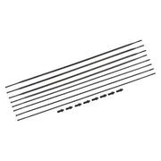 Zwart set DT Swiss Spaakkit HE1800 Spline 32 Db V+A met 8 spaakgaten, geschikt voor mountainbikes en wielrennen