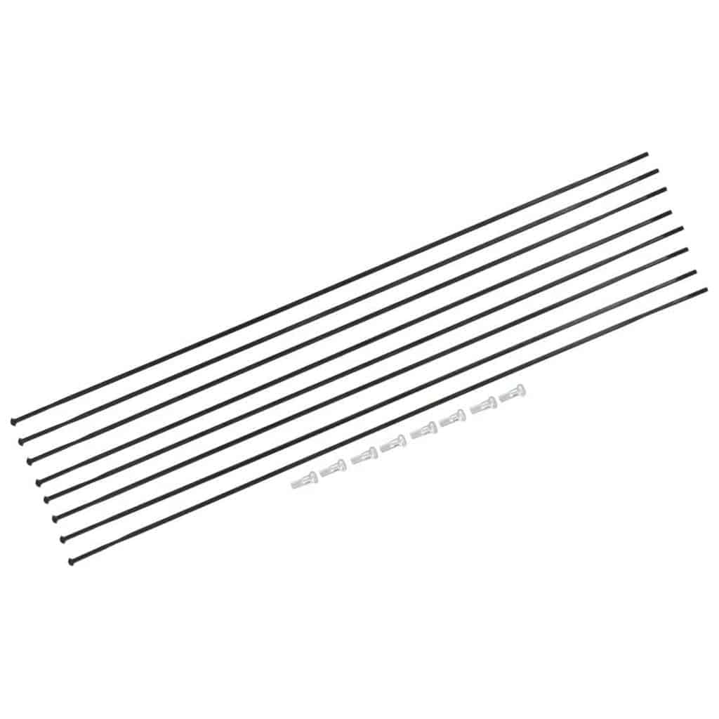 Zwart set van 8 DT Swiss PRC1100 Dicut 24 DB 25e jubileum spaakkits voor voor- en achterwielen, inclusief spaken en nippels