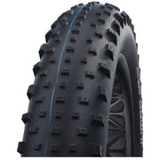 Zwarte 26-inch Schwalbe Jumbo Jim TLE ADDIX SpeedGrip MTB buitenband met vouw, geschikt voor Super Ground terrein.