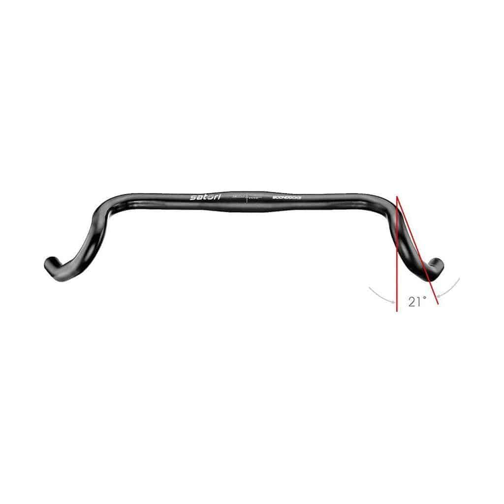 Zwart Satori Boondocks gravel stuur, Ø31.8 mm, lengte 440 mm, mat afwerking, geschikt voor mountainbike of gravelbike.