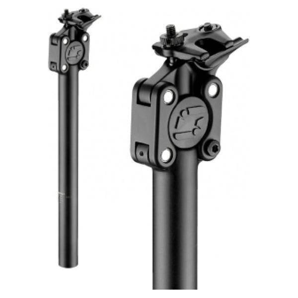 Verende Satori Beatbox zadelpen, 27.2 mm diameter, 350 mm lengte, mat zwart, geschikt voor fiets.