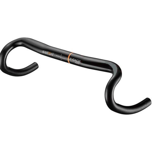 Racefiets stuur Satori X-Race Aero Ø31.8mm, 400mm breed, mat zwart, lichtgewicht en aerodynamisch voor racefiets.